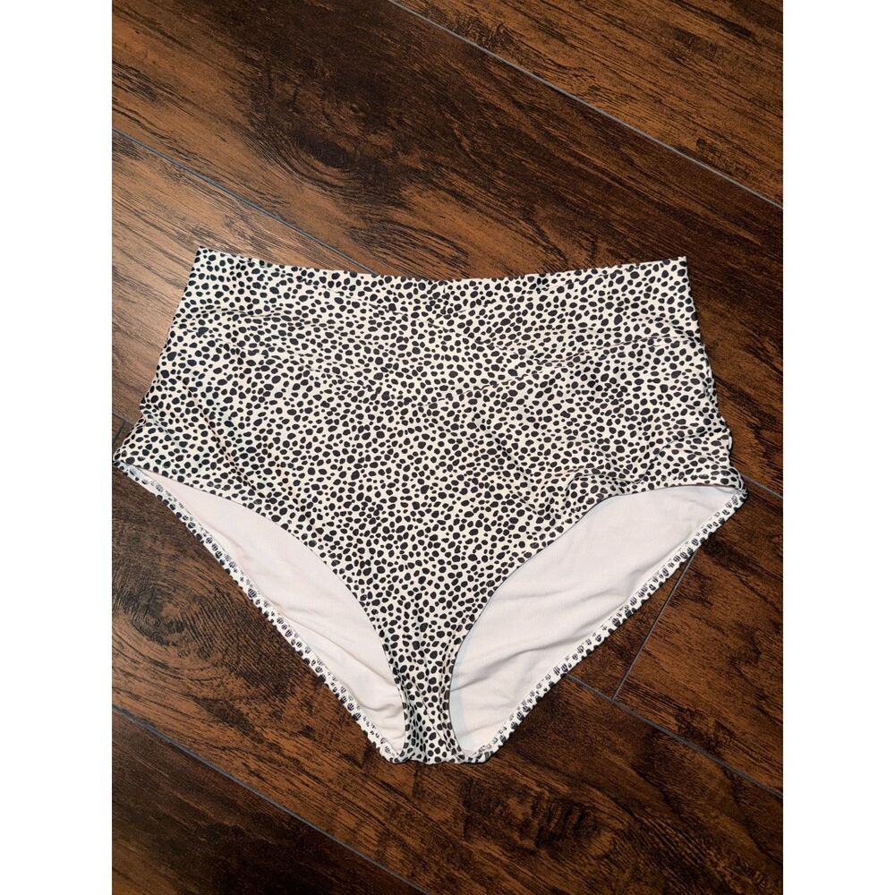 Aerie Cross Front Full Coverage Bikini Bottoms Dots